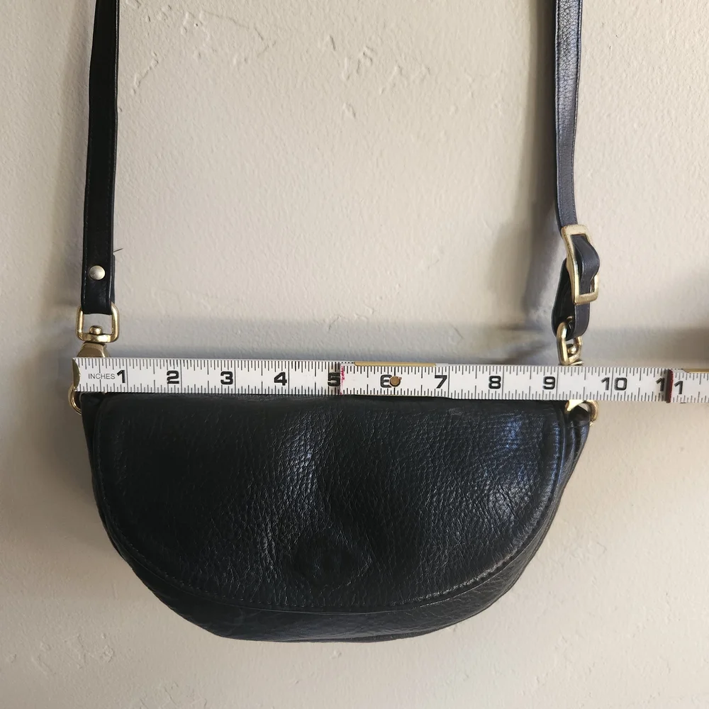 Libaire California Vintage Black Leather Crossbody Bag - Picture 7 of 16
